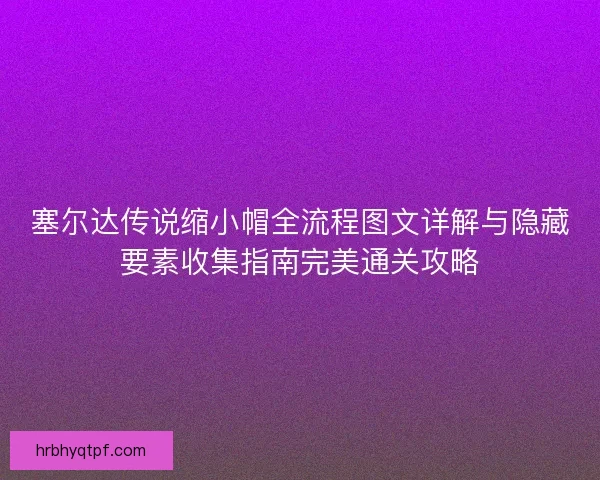 塞尔达传说缩小帽全流程图文详解与隐藏要素收集指南完美通关攻略
